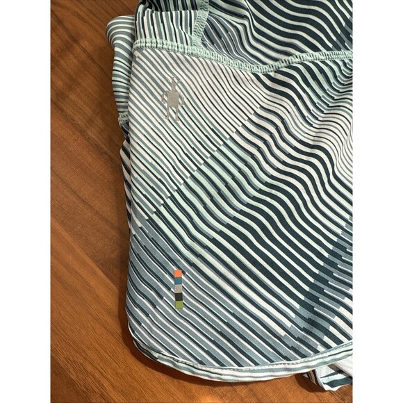 Smartwool Womens M Active Lined Shorts Bleached Aqua Mountain Plaid Running Gym‎ - Picture 9 of 10